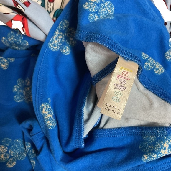 LuLaRoe Women's One Size Leggings Lot of 2 Patriotic Paw Print Colorful Soft - Picture 5 of 6